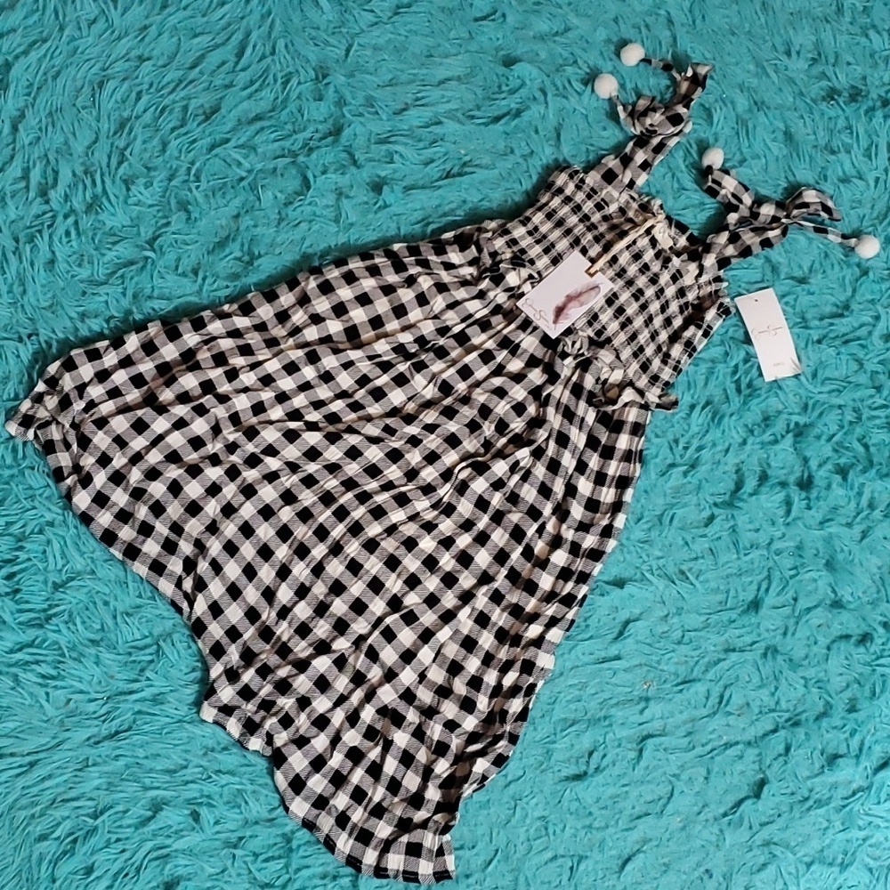 Jessica Simpson Black & White Gingham Sundress NWT